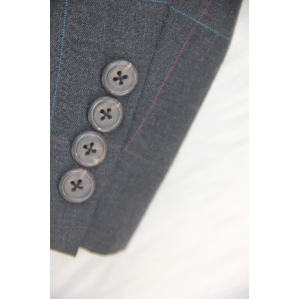 Polo University Club Blazer 40R Gray Windowpane Ralph Lauren Logo USA Sport Coat